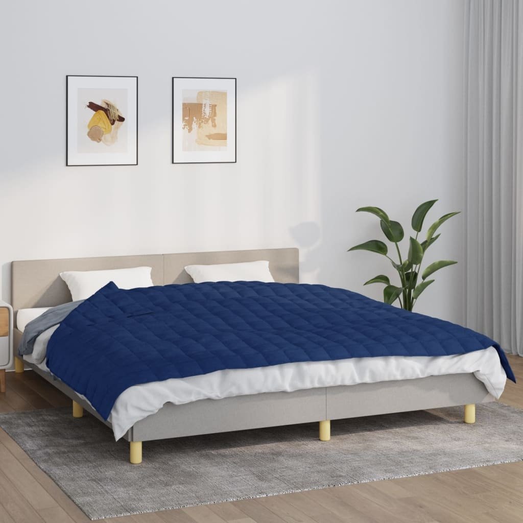 vidaXL Verzwaringsdeken 155x220 cm 11 kg stof blauw