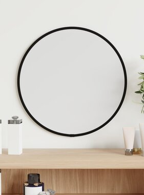 vidaXL Wandspiegel rond Ø30 cm zwart