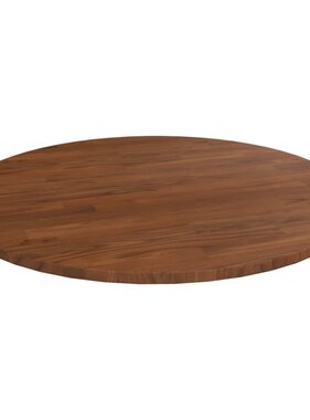 vidaXL Tafelblad rond Ø70x1,5 cm bewerkt massief eikenhout donkerbruin