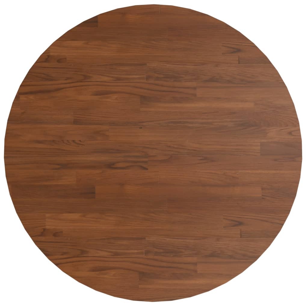 vidaXL Tafelblad rond Ø70x1,5 cm bewerkt massief eikenhout donkerbruin