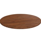 vidaXL Tafelblad rond Ø60x1,5 cm bewerkt massief eikenhout donkerbruin