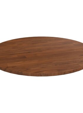 vidaXL Tafelblad rond Ø60x1,5 cm bewerkt massief eikenhout donkerbruin