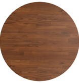 vidaXL Tafelblad rond Ø60x1,5 cm bewerkt massief eikenhout donkerbruin