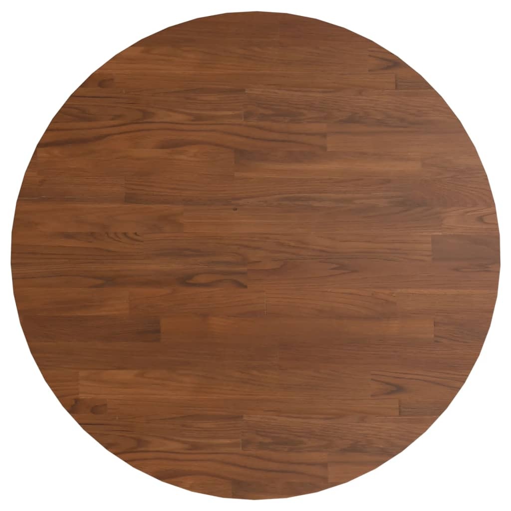 vidaXL Tafelblad rond Ø60x1,5 cm bewerkt massief eikenhout donkerbruin