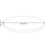 vidaXL Tafelblad rond Ø90x1,5 cm bewerkt massief eikenhout lichtbruin