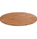 vidaXL Tafelblad rond Ø 60x1,5 cm bewerkt massief eikenhout lichtbruin