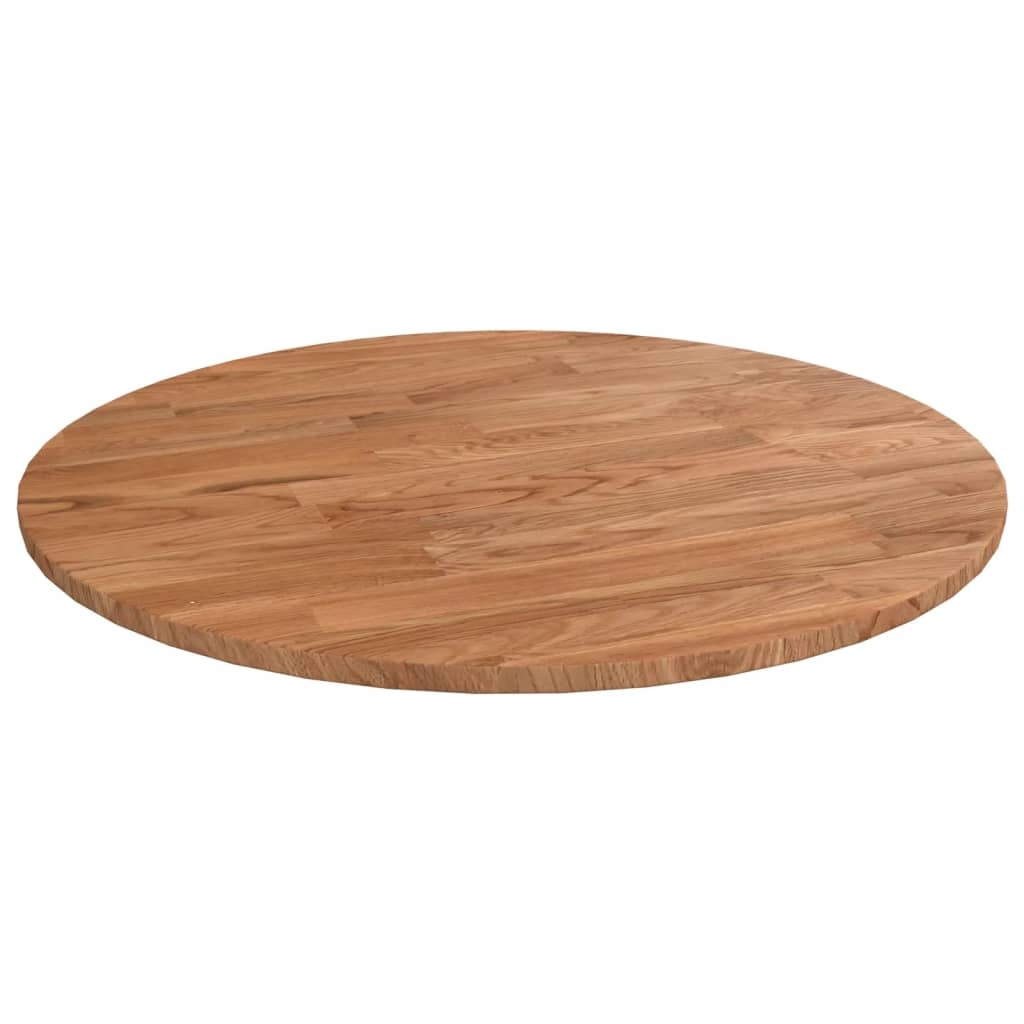 vidaXL Tafelblad rond Ø40x1,5 cm bewerkt massief eikenhout lichtbruin