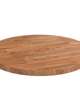 vidaXL Tafelblad rond Ø30x1,5 cm bewerkt massief eikenhout lichtbruin