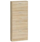 vidaXL Schoenenkast 59x17x150 cm bewerkt hout eikenkleurig