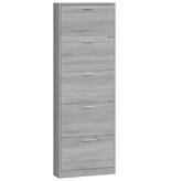 vidaXL Schoenenkast 59x17x169 cm bewerkt hout grijs sonoma eikenkleur