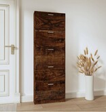 vidaXL Schoenenkast 59x17x169 cm bewerkt hout gerookt eikenkleurig