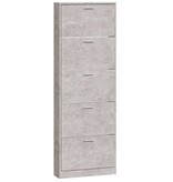 vidaXL Schoenenkast 59x17x169 cm bewerkt hout betongrijs