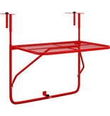 vidaXL Balkontafel 60x40 cm staal rood