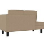 vidaXL Chaise longue met kussens en bolster kunstleer cappuccinokleur