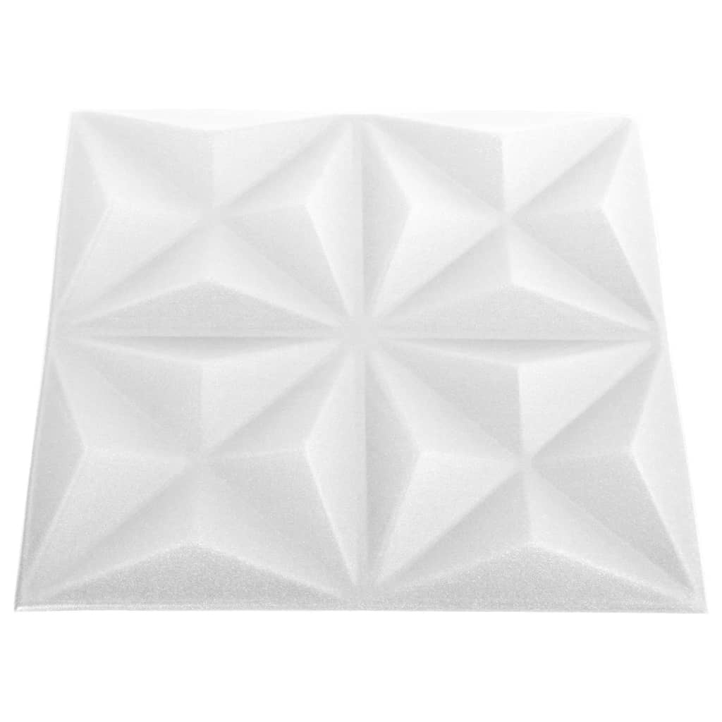 vidaXL 12 st Wandpanelen 3D 3 m² 50x50 cm origamiwit