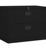 vidaXL Archiefkast 90x46x72,5 cm staal zwart