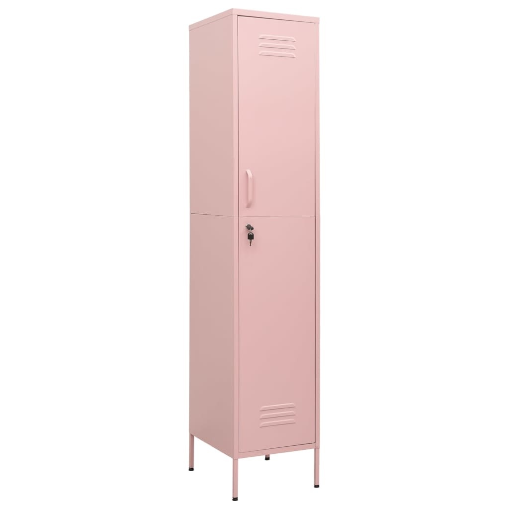 vidaXL Lockerkast 35x46x180 cm staal roze