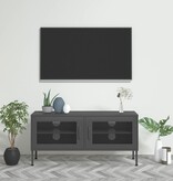 vidaXL Tv-meubel 105x35x50 cm staal antracietkleurig