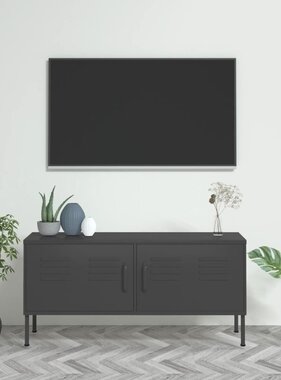 vidaXL Tv-meubel 105x35x50 cm staal antracietkleurig