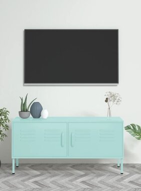 vidaXL Tv-meubel 105x35x50 cm staal mintkleurig