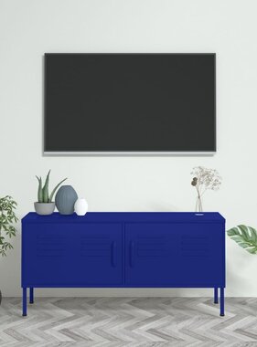 vidaXL Tv-meubel 105x35x50 cm staal marineblauw