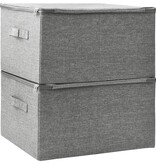 vidaXL Opbergboxen 2 st 43x34x23 cm stof grijs