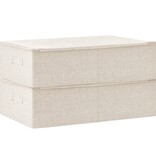 vidaXL Opbergboxen 2 st 70x40x18 cm stof crèmekleurig