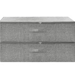 vidaXL Opbergboxen 2 st 70x40x18 cm stof grijs