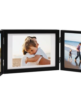 vidaXL Fotolijst drieluik 28x18 cm+2x(13x18 cm) zwart