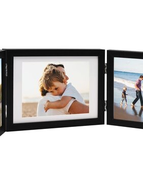 vidaXL Fotolijst drieluik 22x15 cm+2x(10x15 cm) zwart