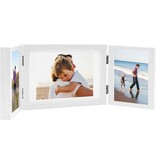 vidaXL Fotolijst drieluik 28x18 cm+2x(13x18 cm) wit