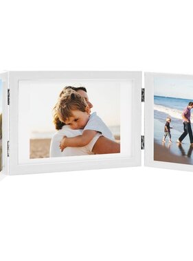 vidaXL Fotolijst drieluik 28x18 cm+2x(13x18 cm) wit