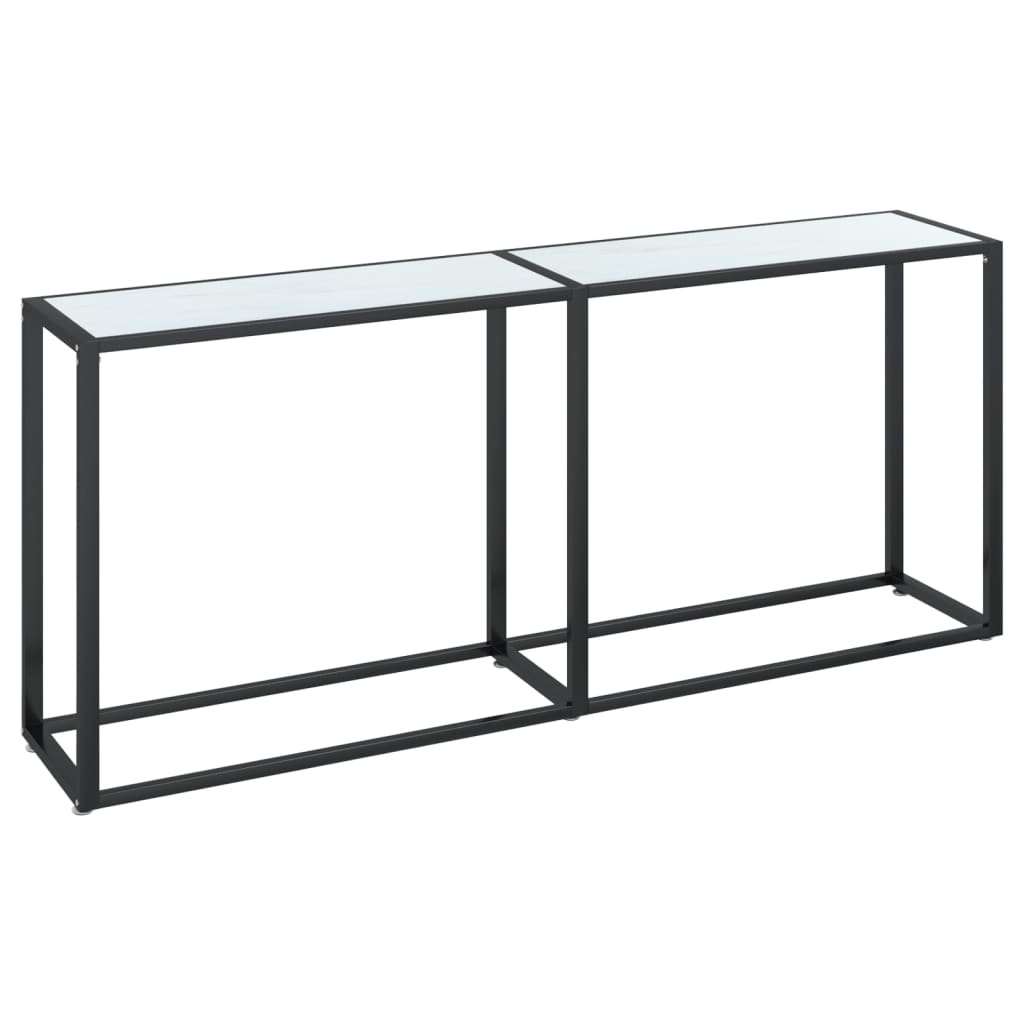 vidaXL Wandtafel 180x35x75,5 cm gehard glas witmarmerkleurig