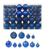 vidaXL 100-delige Kerstballenset blauw