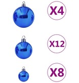 vidaXL 100-delige Kerstballenset blauw