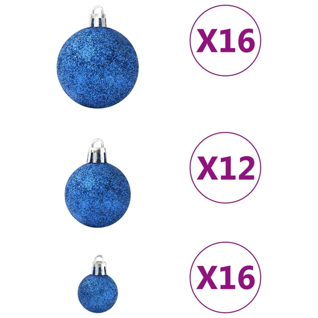 vidaXL 100-delige Kerstballenset blauw