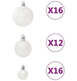 vidaXL 100-delige Kerstballenset wit