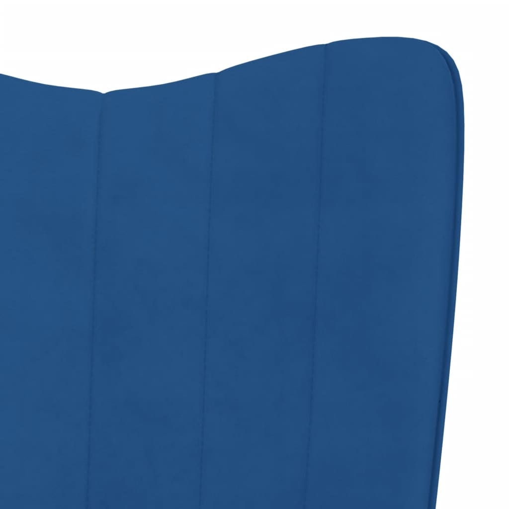 vidaXL Schommelstoel fluweel blauw