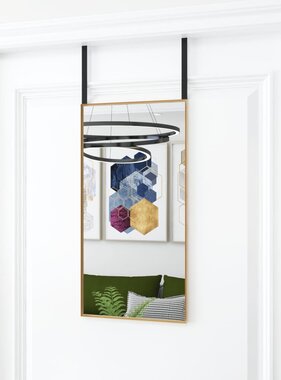 vidaXL Deurspiegel 30x60 cm glas en aluminium goudkleurig