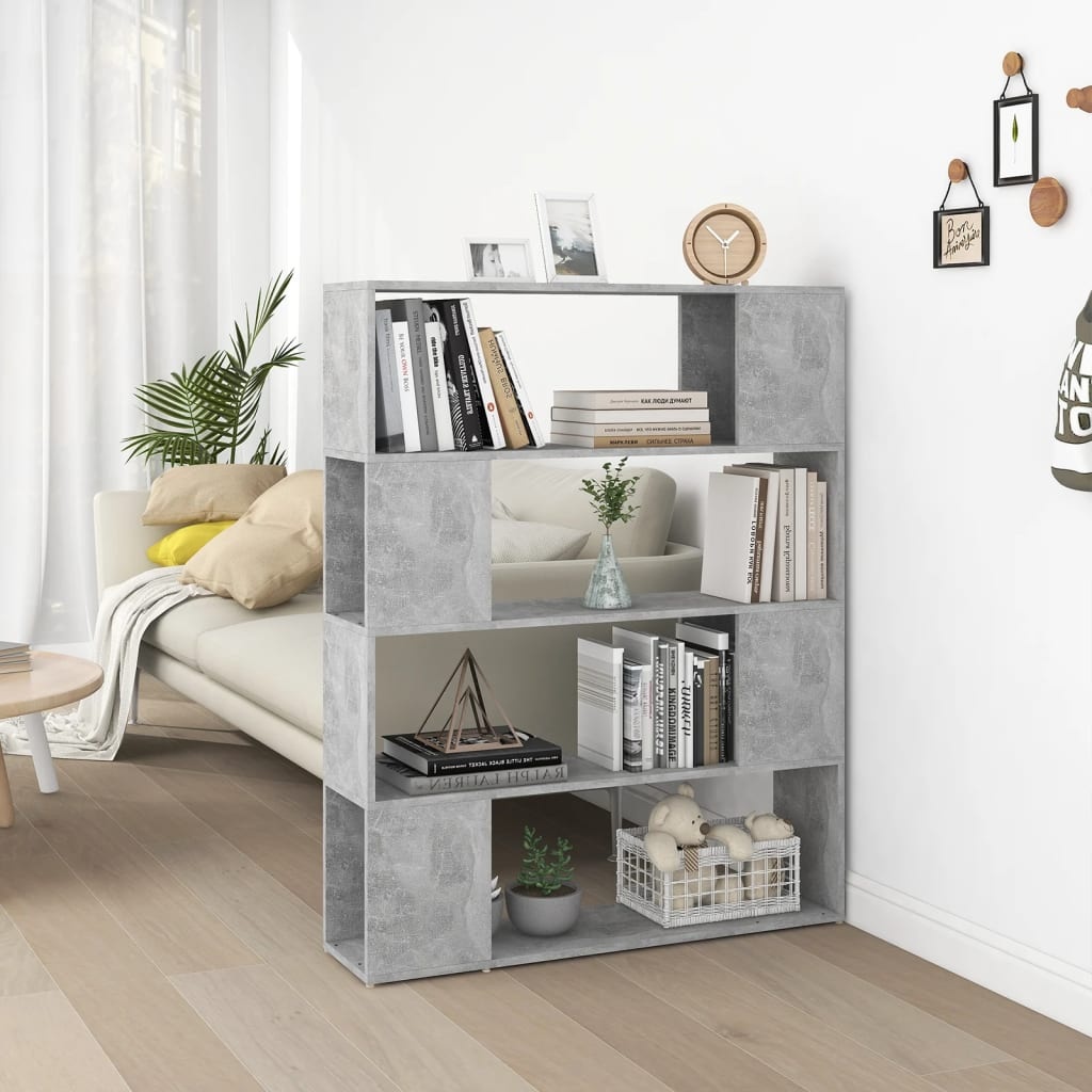 VidaXL Boekenkast/kamerscherm 100x24x124 cm betongrijs