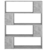 VidaXL Boekenkast/kamerscherm 100x24x124 cm betongrijs