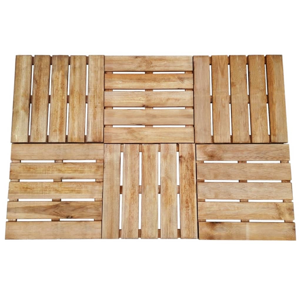 vidaXL Terrastegels 6 st 50x50 cm hout bruin