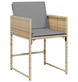 vidaXL Tuinstoelen 4 st met kussens poly rattan gemengd beige