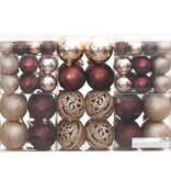 vidaXL Kerstballen 100 st 3/4/6 cm champagnekleurig en bruin