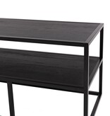 KantoormeubelenPlus Stalux Tv-meubel 'Luuk' 150cm, kleur zwart / zwart eiken