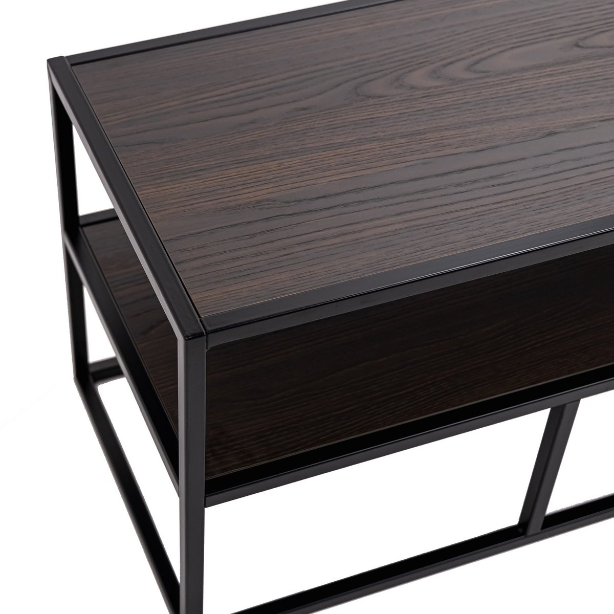 KantoormeubelenPlus Stalux Tv-meubel 'Luuk' 200cm, kleur zwart / bruin hout