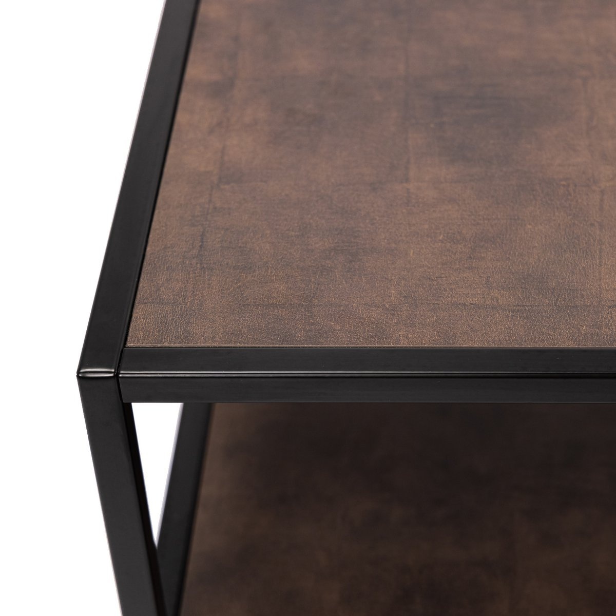 KantoormeubelenPlus Stalux Tv-meubel 'Luuk' 200cm, kleur zwart / lederlook bruin