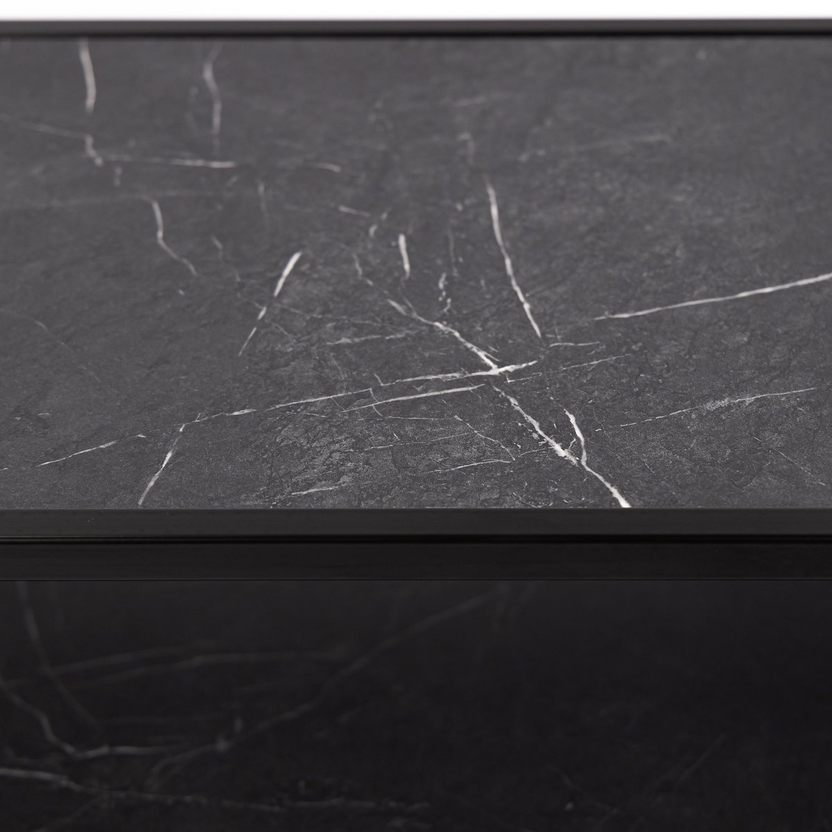 KantoormeubelenPlus Stalux Tv-meubel 'Luuk' 150cm, kleur zwart / zwart marmer