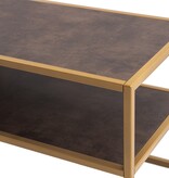 KantoormeubelenPlus Stalux Tv-meubel 'Luuk' 150cm, kleur goud / lederlook bruin