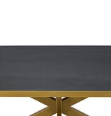 KantoormeubelenPlus Stalux Plat ovale eettafel 'Noud' 210 x 100, kleur goud / zwart eiken